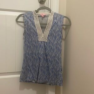 Lilly Pulitzer Blue Zebra Print Tank Size XS